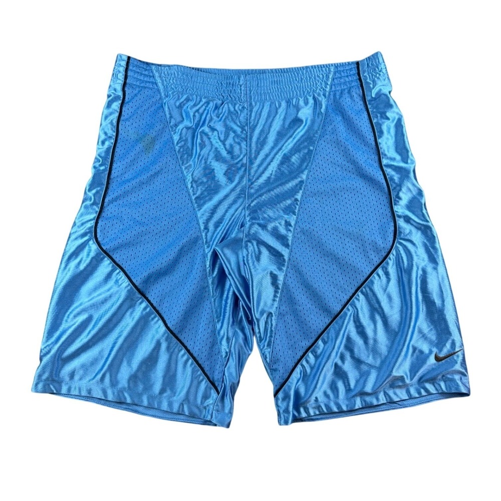 Vintage Nike Shorts Men L Blue Athletic Mesh Panels‎ Swoosh Baggy Basketball Y2K